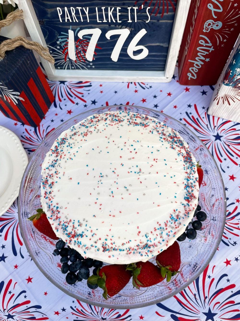 Red White and Blue Cake | 4th of July Dessert