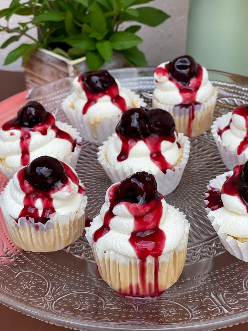 Mini Black Cherry Cheesecakes