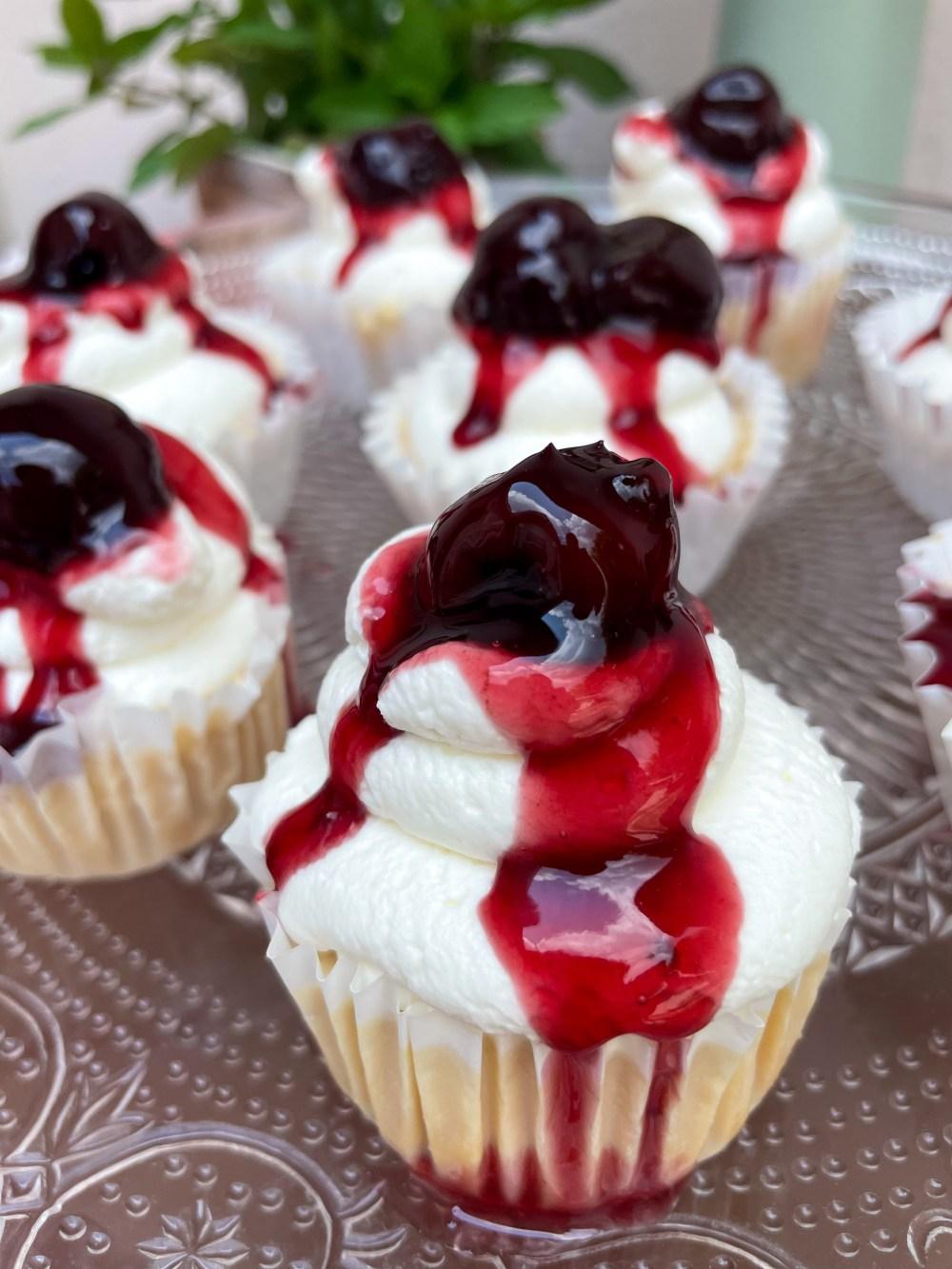 Mini Black Cherry Cheesecakes