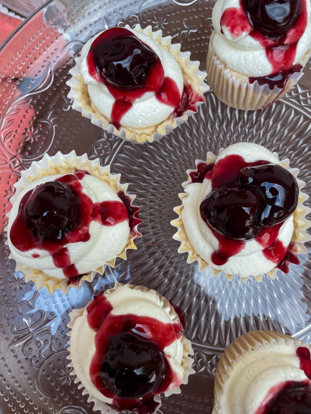 Mini Black Cherry Cheesecakes