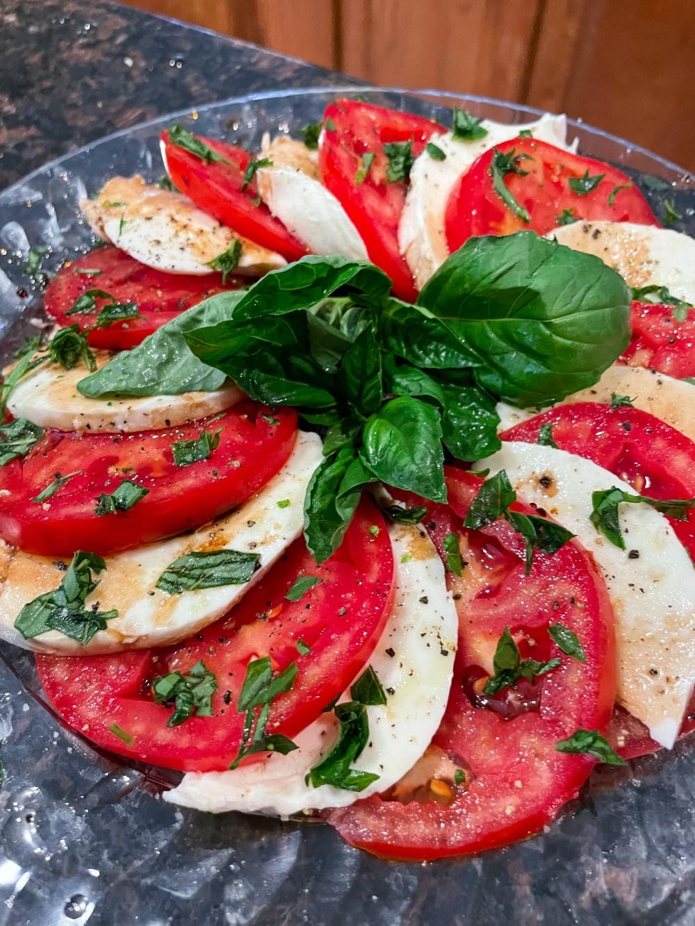 Spicy Basil Caprese salad