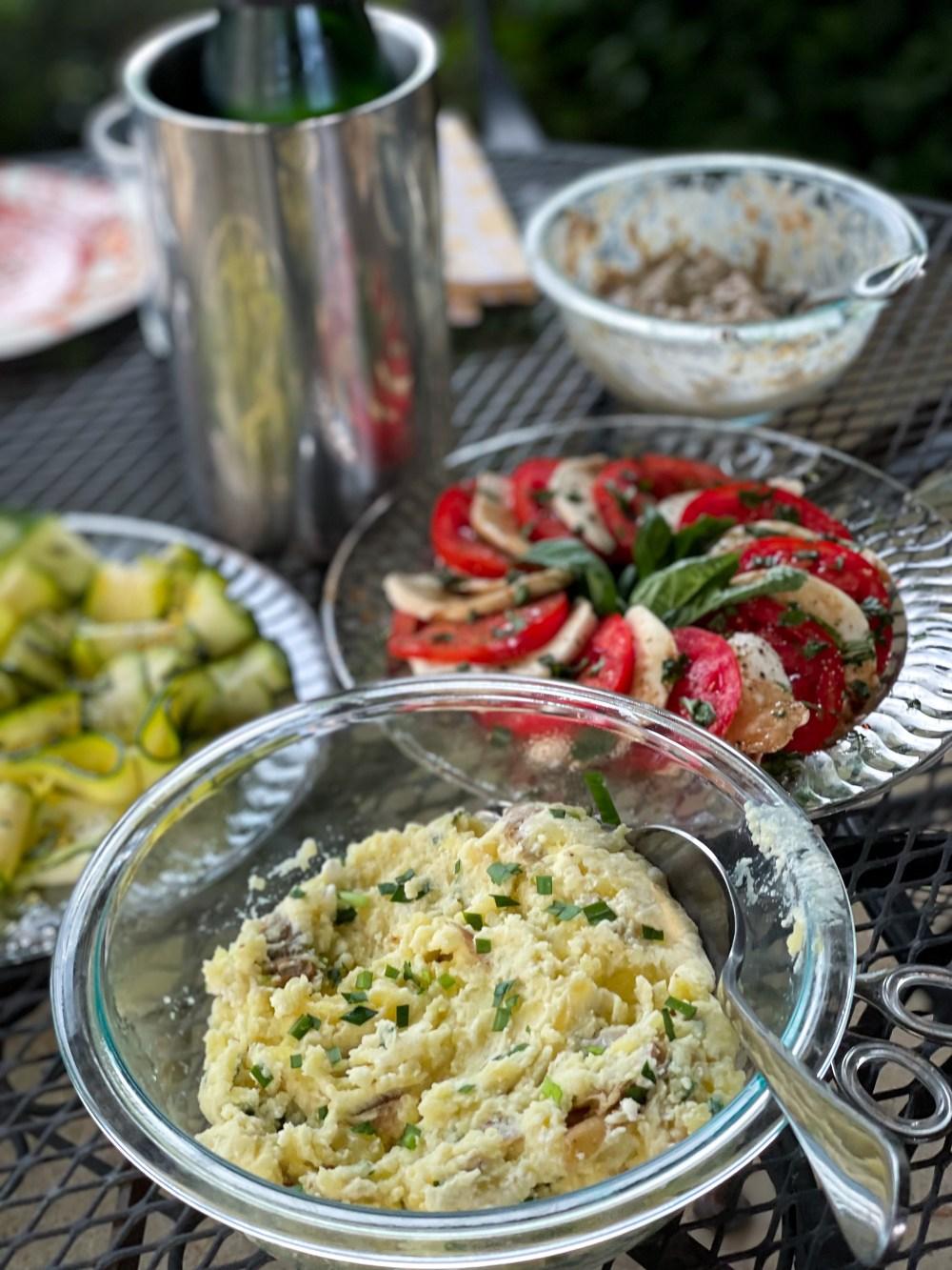 Goat Cheese Smashed Potatoes