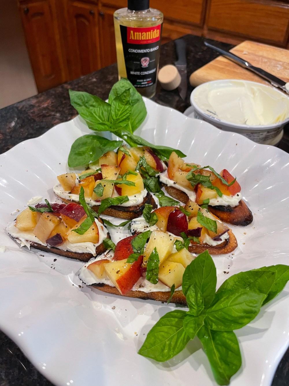 White Peach Crostini