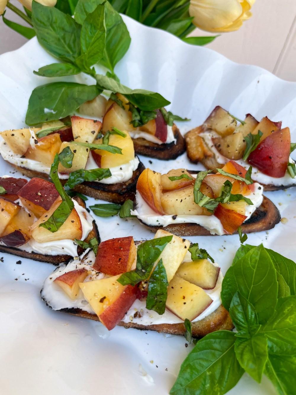 White Peach Crostini