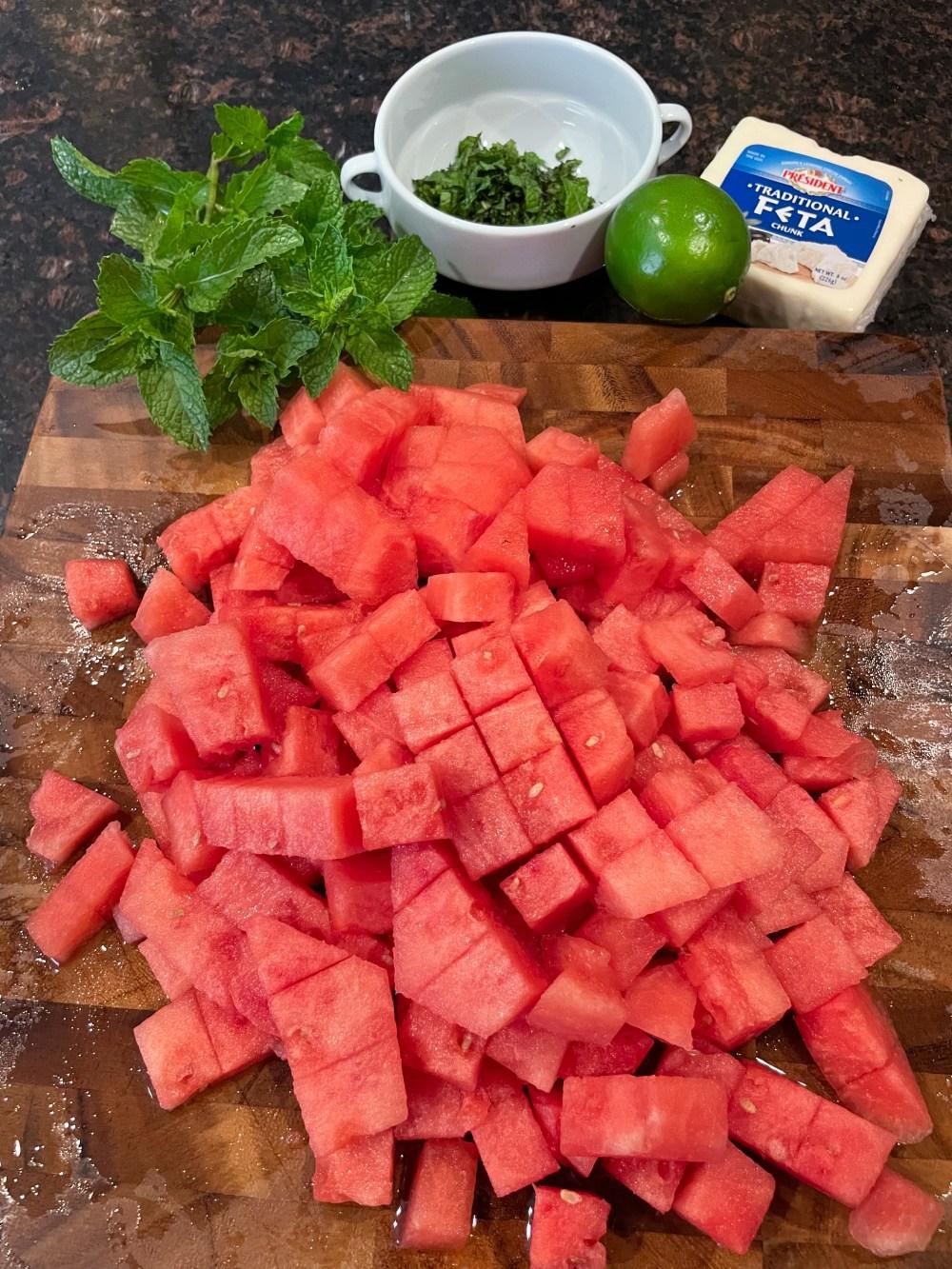 Watermelon Mint Feta Salad