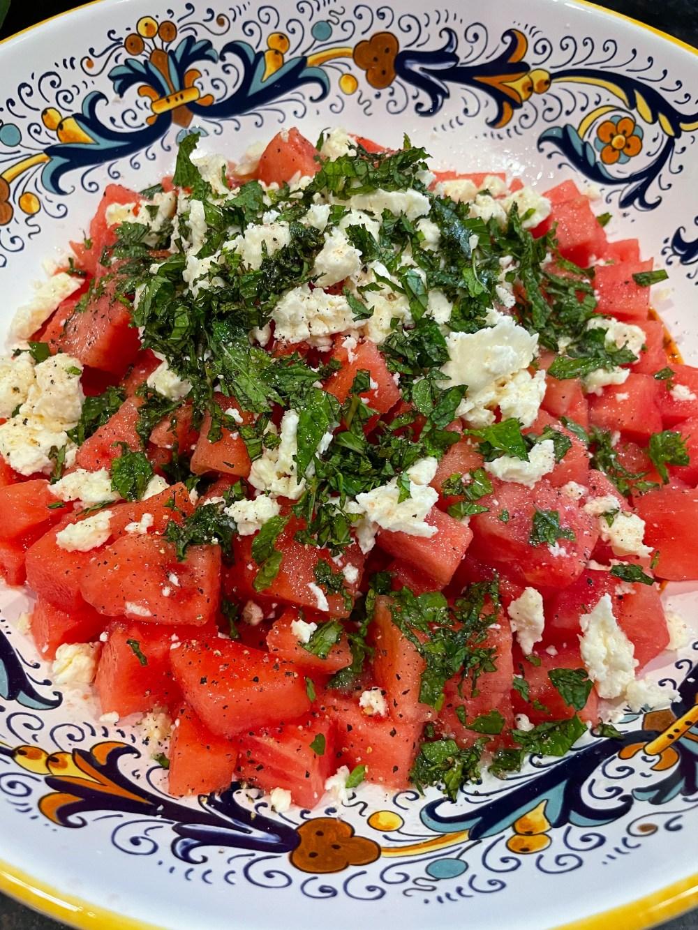 Watermelon Mint Feta Salad