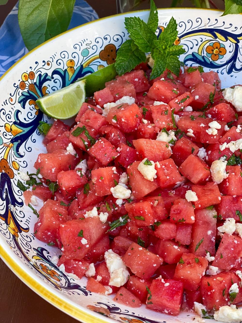 Watermelon Mint Feta Salad
