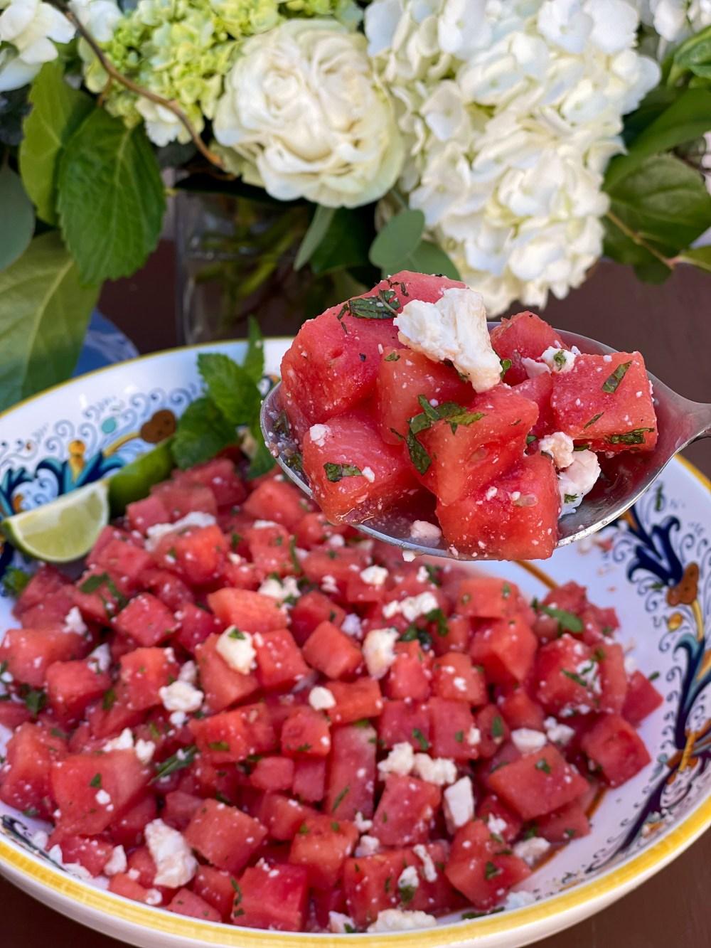Watermelon Mint Feta Salad