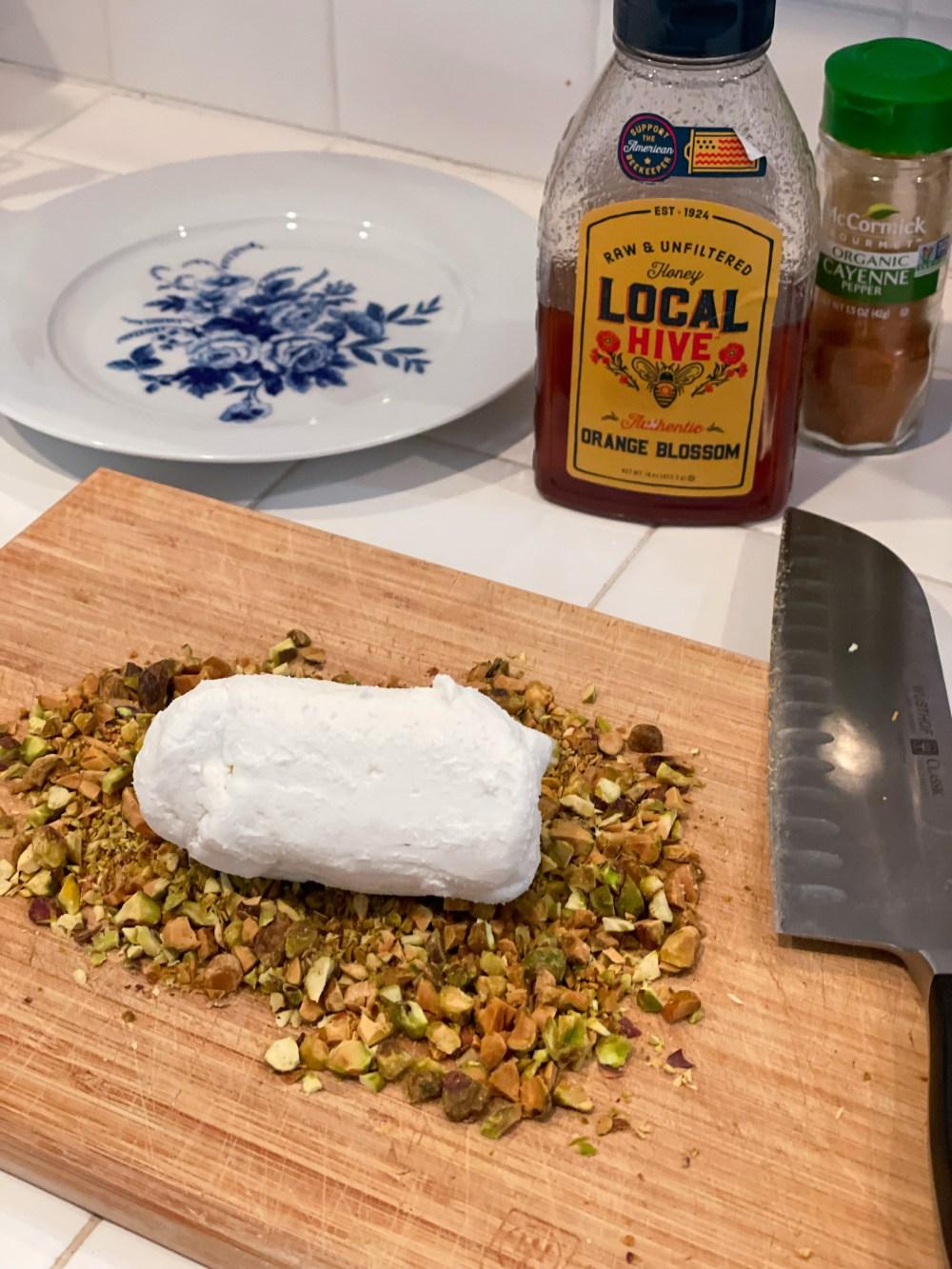 Spiced Honey Goat Cheese Log
