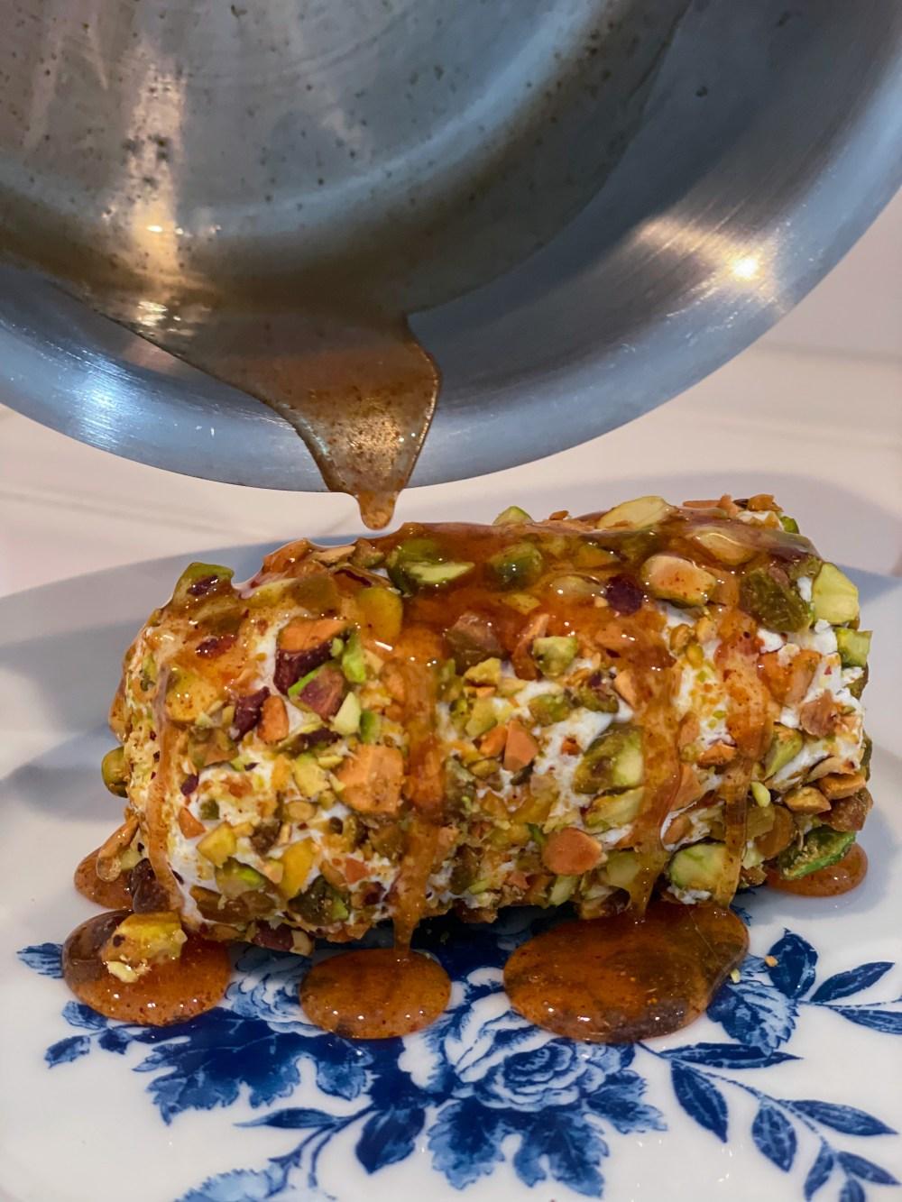 Spiced Honey Goat Cheese Log