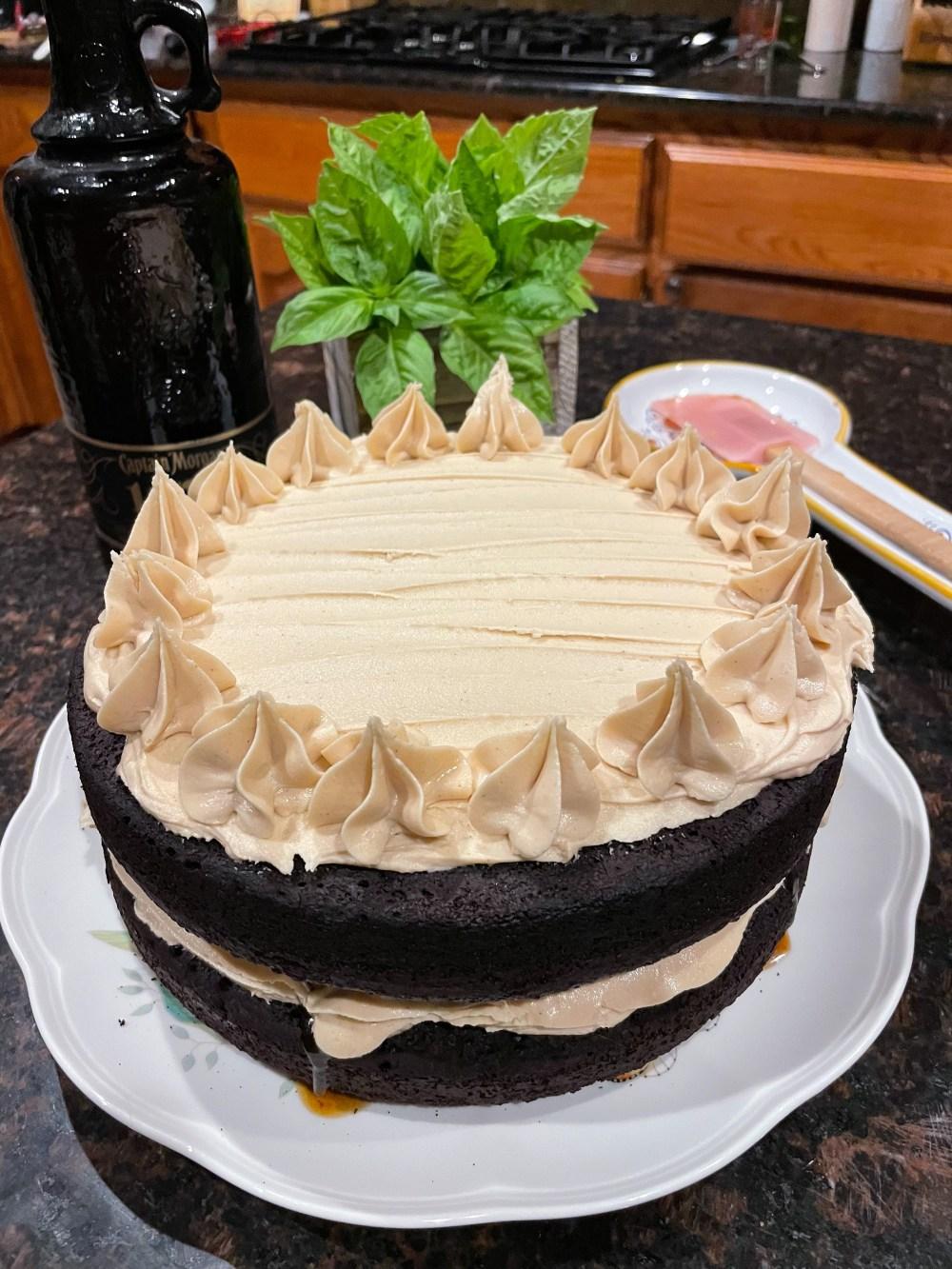 Chocolate Caramel Rum Cake