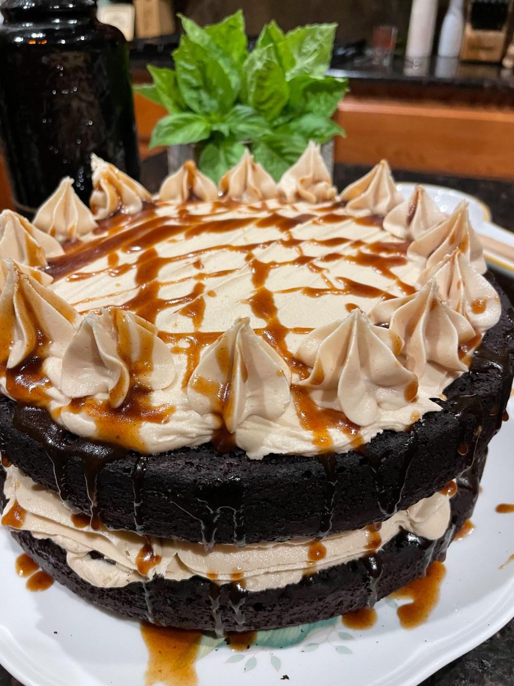 Chocolate Caramel Rum Cake
