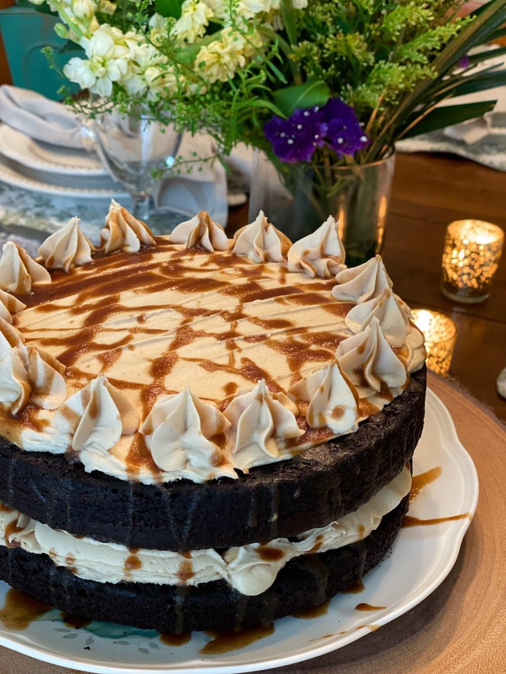 Chocolate Caramel Rum Cake