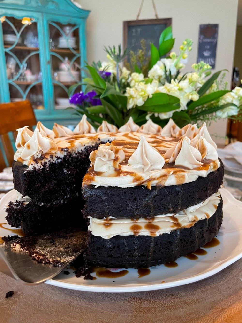 Chocolate Caramel Rum Cake