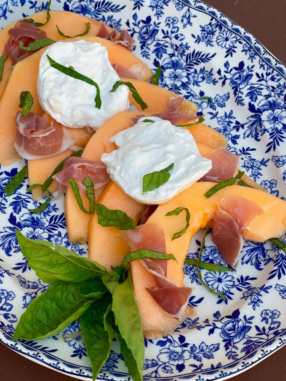 Cantaloupe with Prosciutto and Burrata