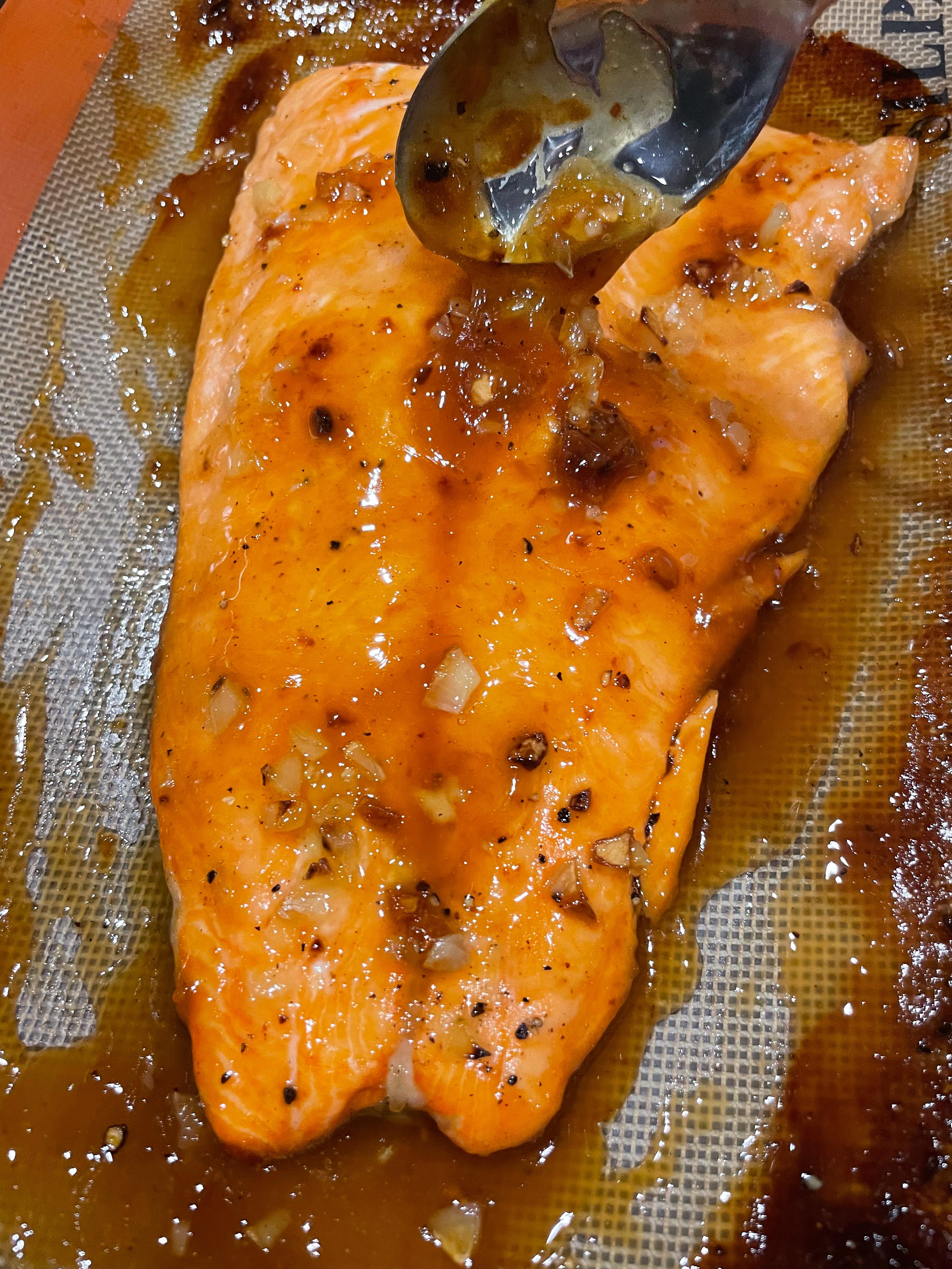 Honey Garlic Baked Salmon 