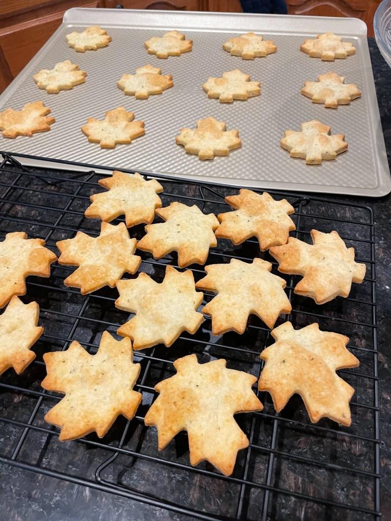 Easy White Cheddar Rosemary Leaf Crackers