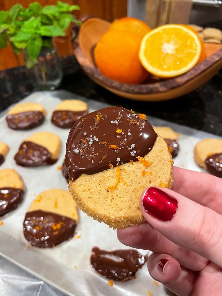 Chocolate Orange Shortbread Cookies