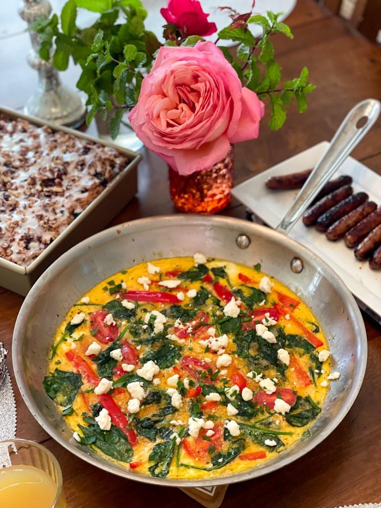 Giant Greek Omelet Brunch
