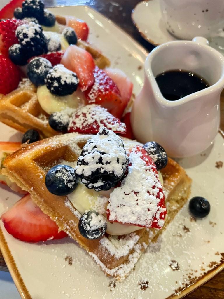 Belgian waffles at Cello Ristorante