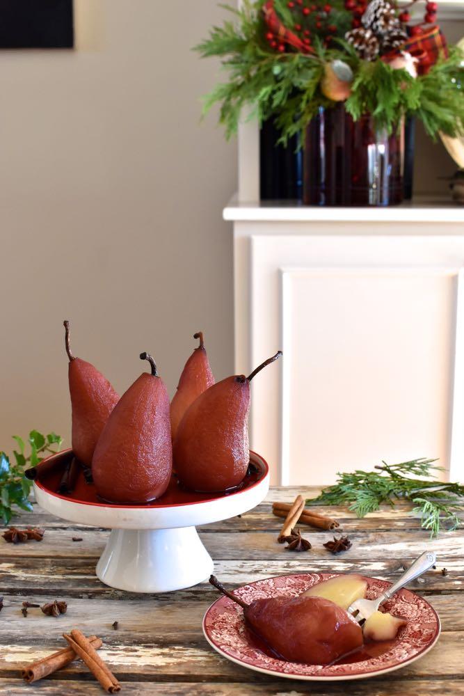 Pears poached in wine, Mama Ía blog