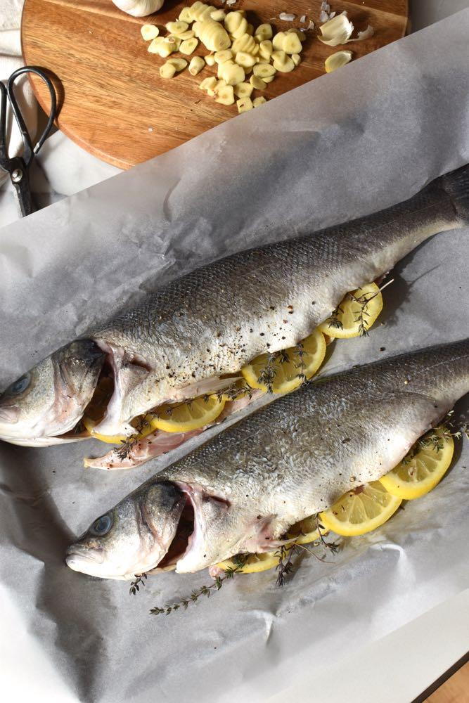 Whole baked branzino, Mama Ía blog