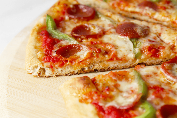 thin crust pizza slice