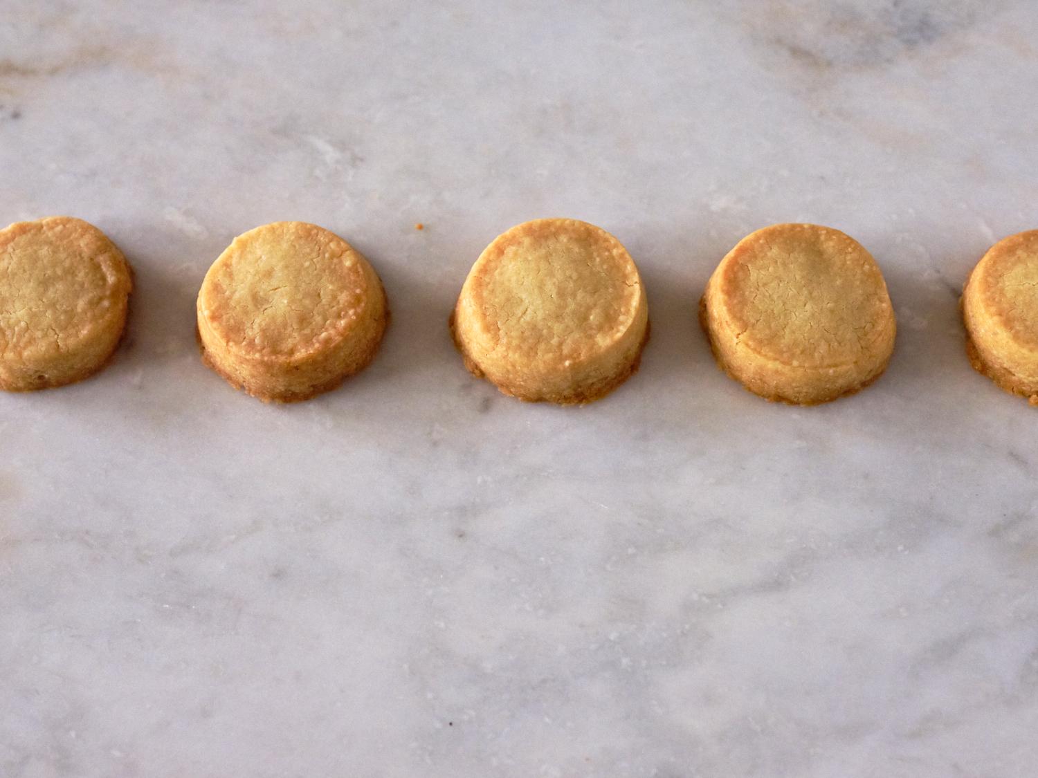 shortbread cookies on a baking sheet