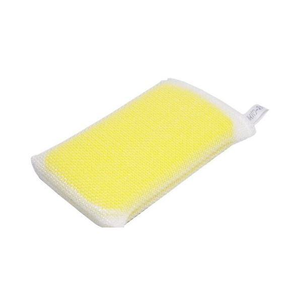 キッチンスポンジ/食器洗いスポンジ 〔抗菌・防臭加工〕 ハイパワーネット イエロー キッチン用品 〔240個セット〕