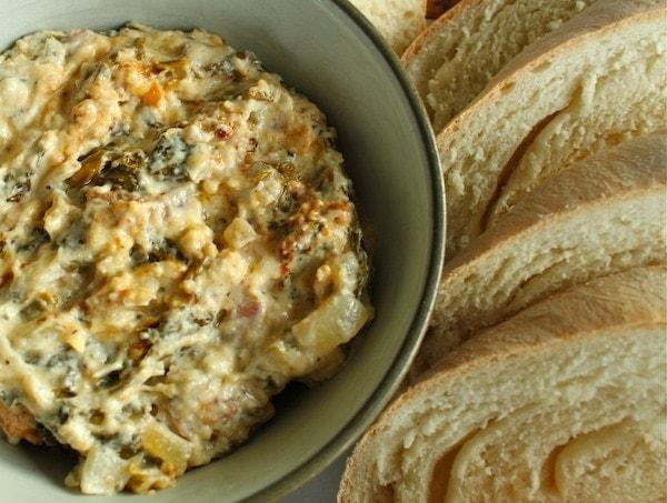 warm collard cheddar bacon dip