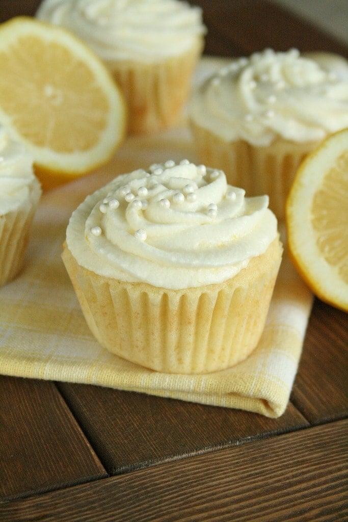 Lemon Cupcakes with Lemon Mousse Frosting