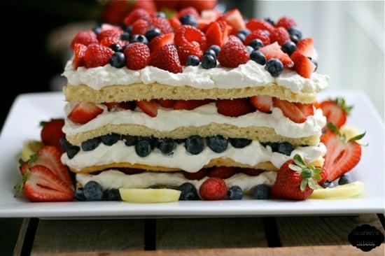 Triple Berry Layered Lemon Cream Cake