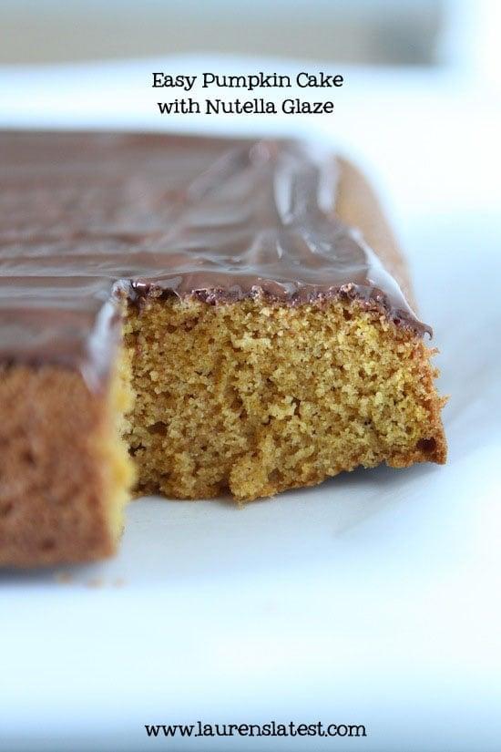 Easy Pumpkin cake with nutella glaze