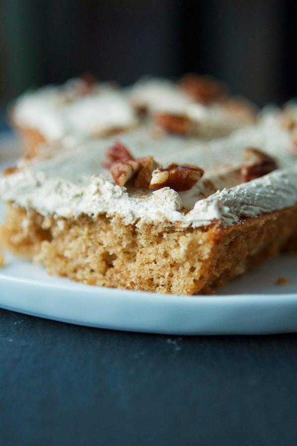 Spiced Applesauce Sheet Cake with Divinity Frosting