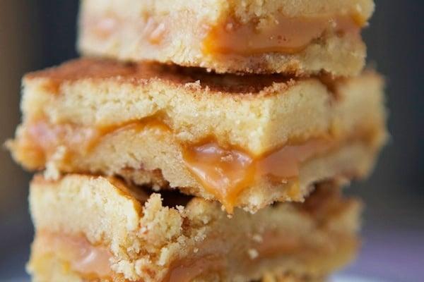 snickerdoodle bars stacked on top of each other