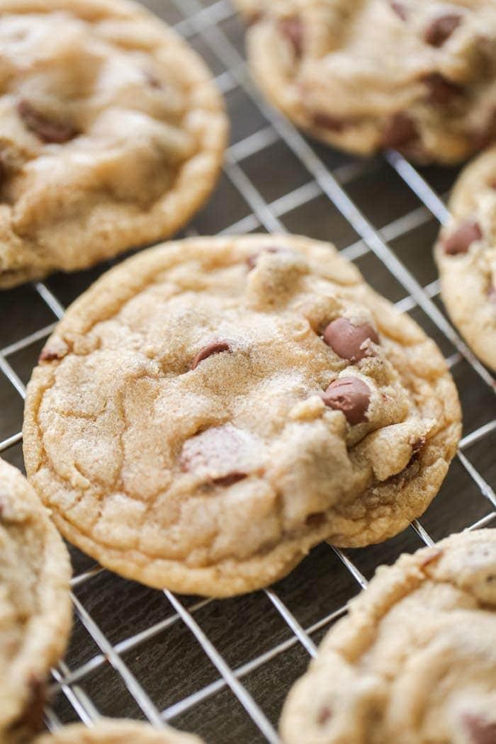 chocolate chip cookies on a cooling wrack