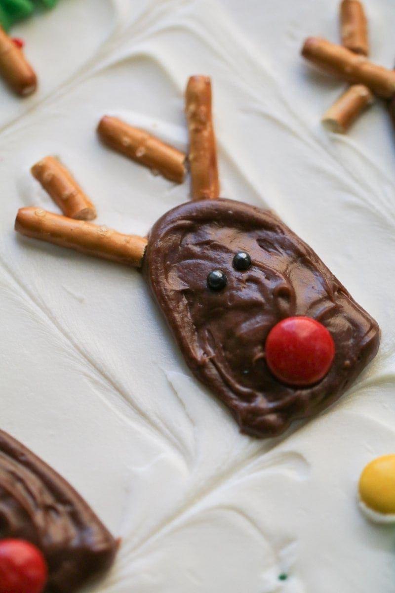 rudolph decorated sugar cookie bar