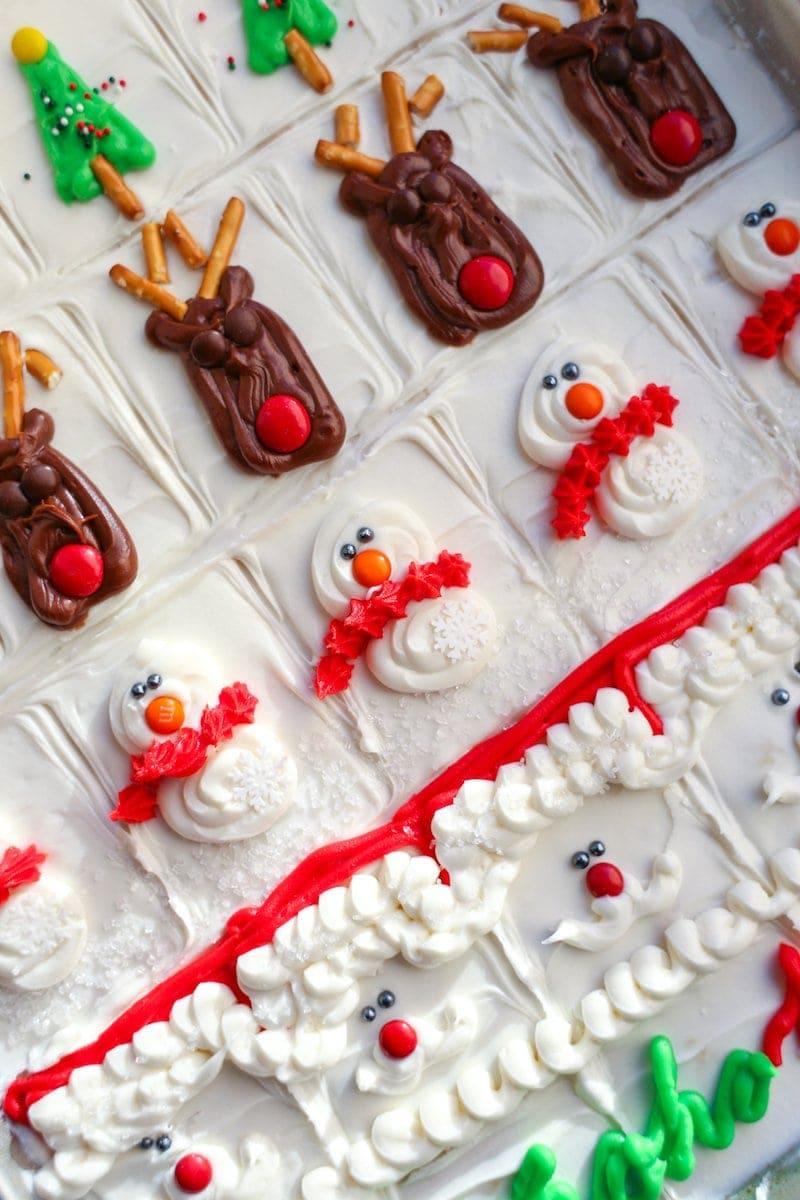 decorated christmas sugar cookie bars