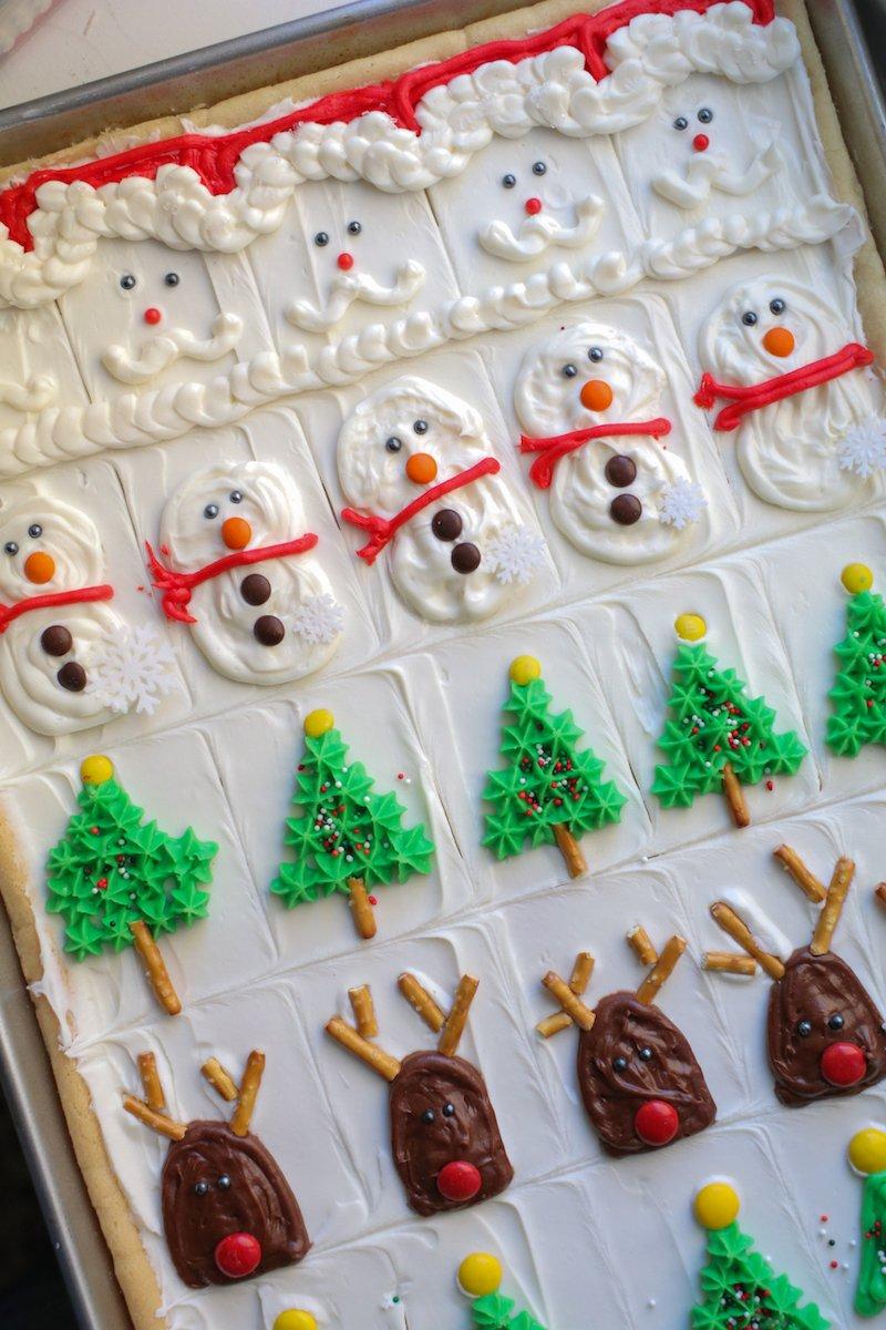 Decorated Christmas Sugar Cookie Bars