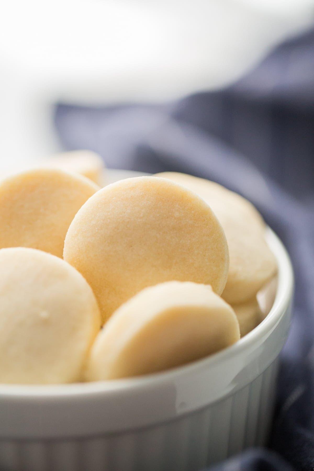 Shortbread Cookies in a white bowl