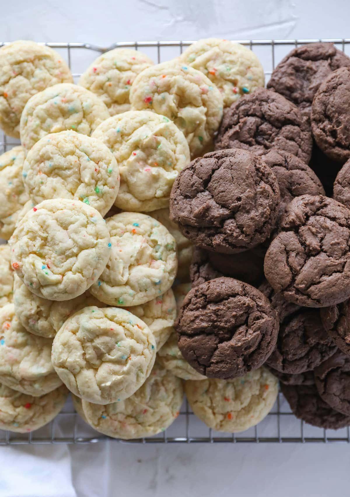 chocolate and vanilla cake mix cookies