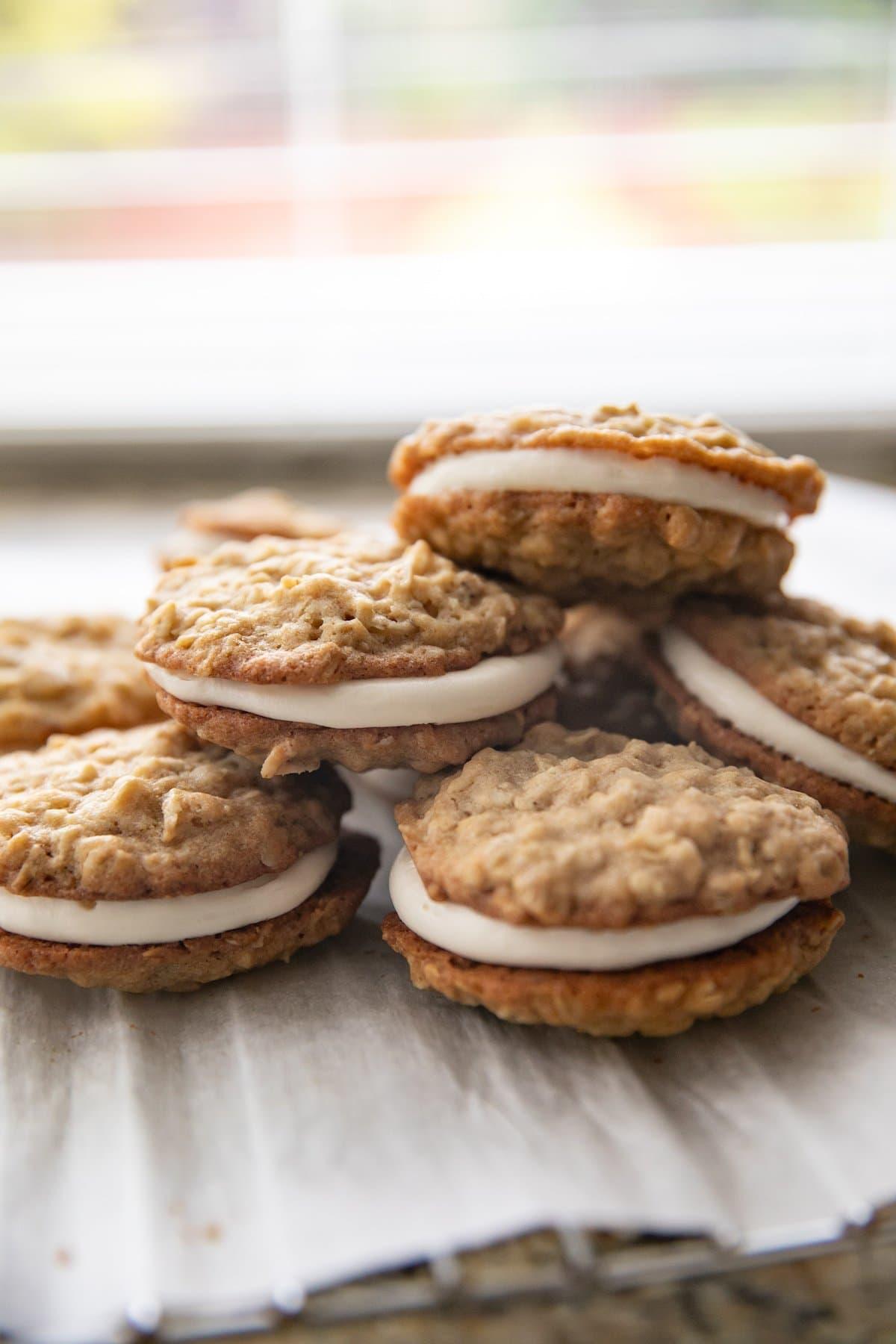 pile of oatmeal cream pies