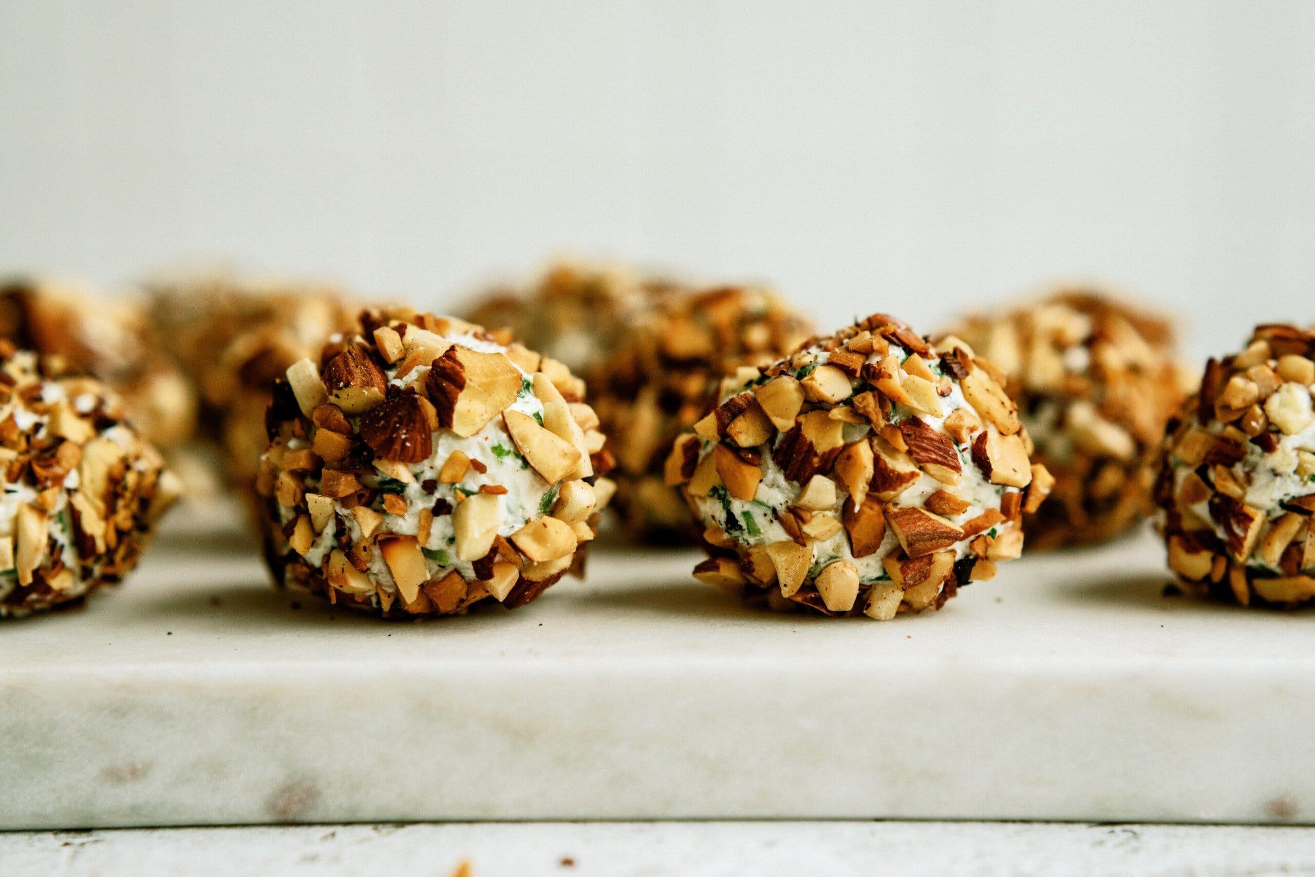 goat cheese truffles on a serving dish