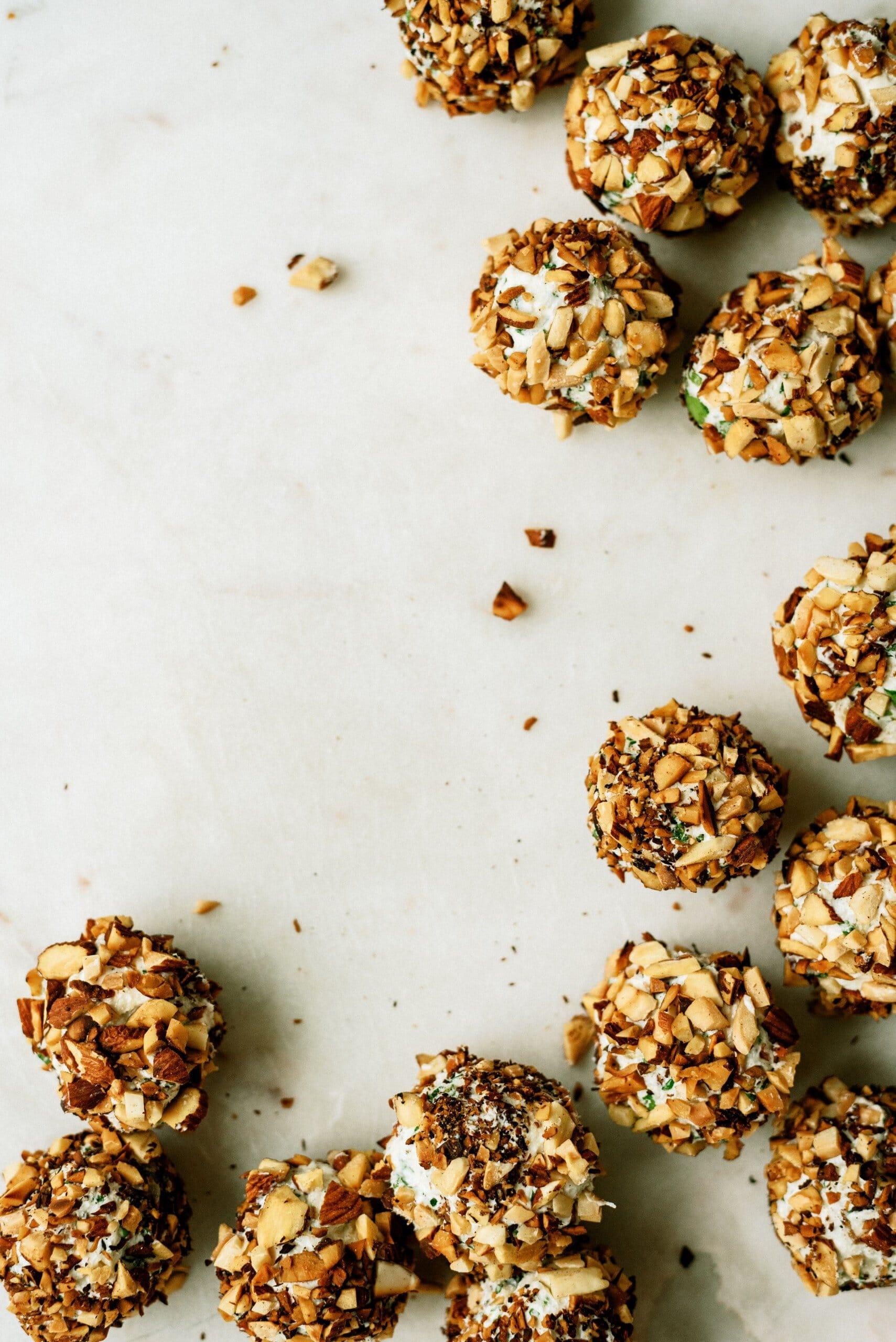 top down view of goat cheese truffles