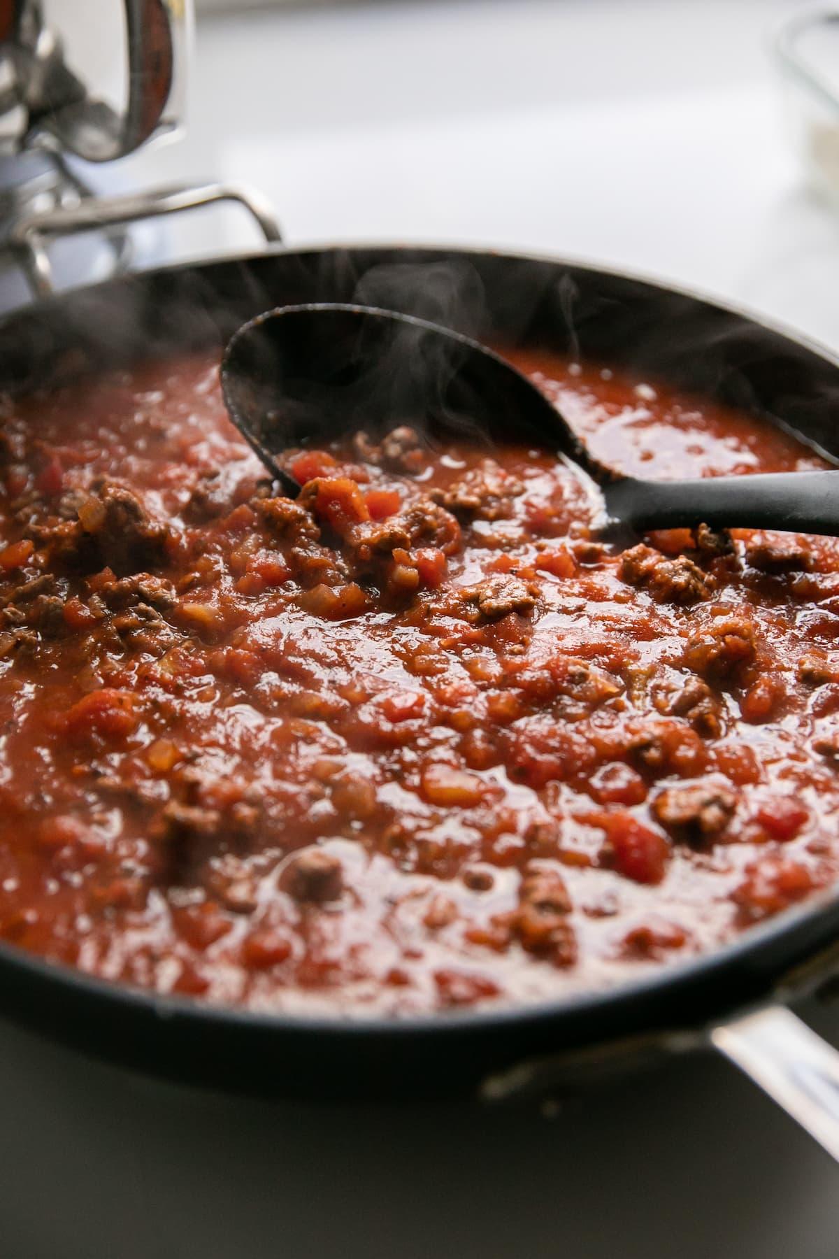 tomato sauce in pan