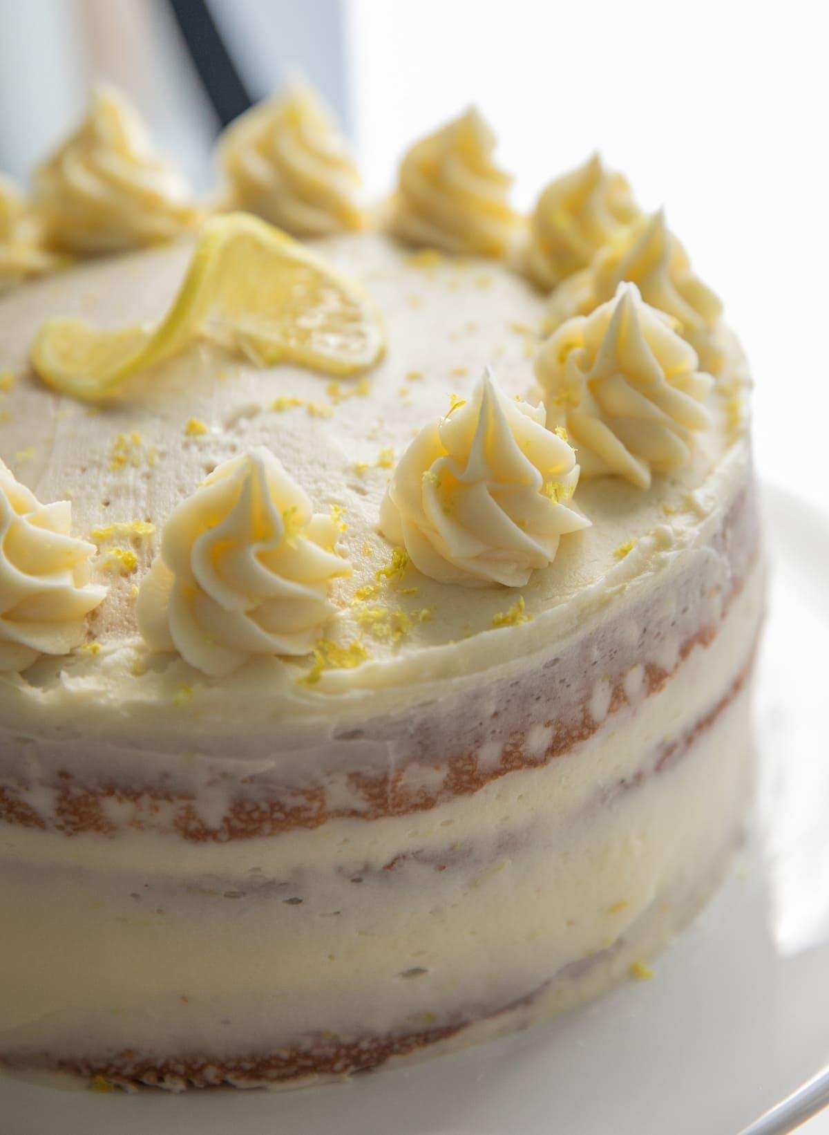 whole frosted lemon cake