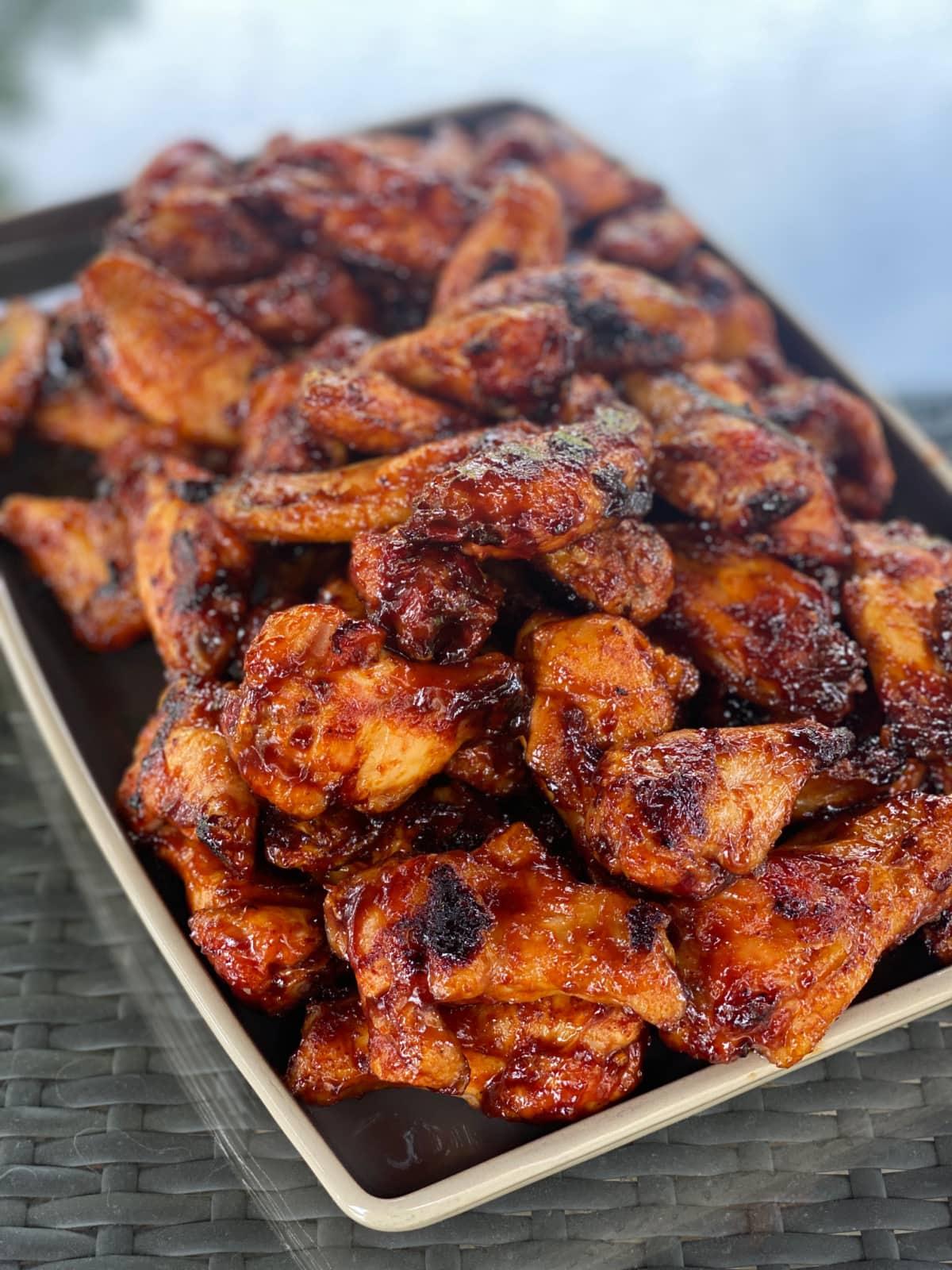 Smoked Chicken Wings on Platter