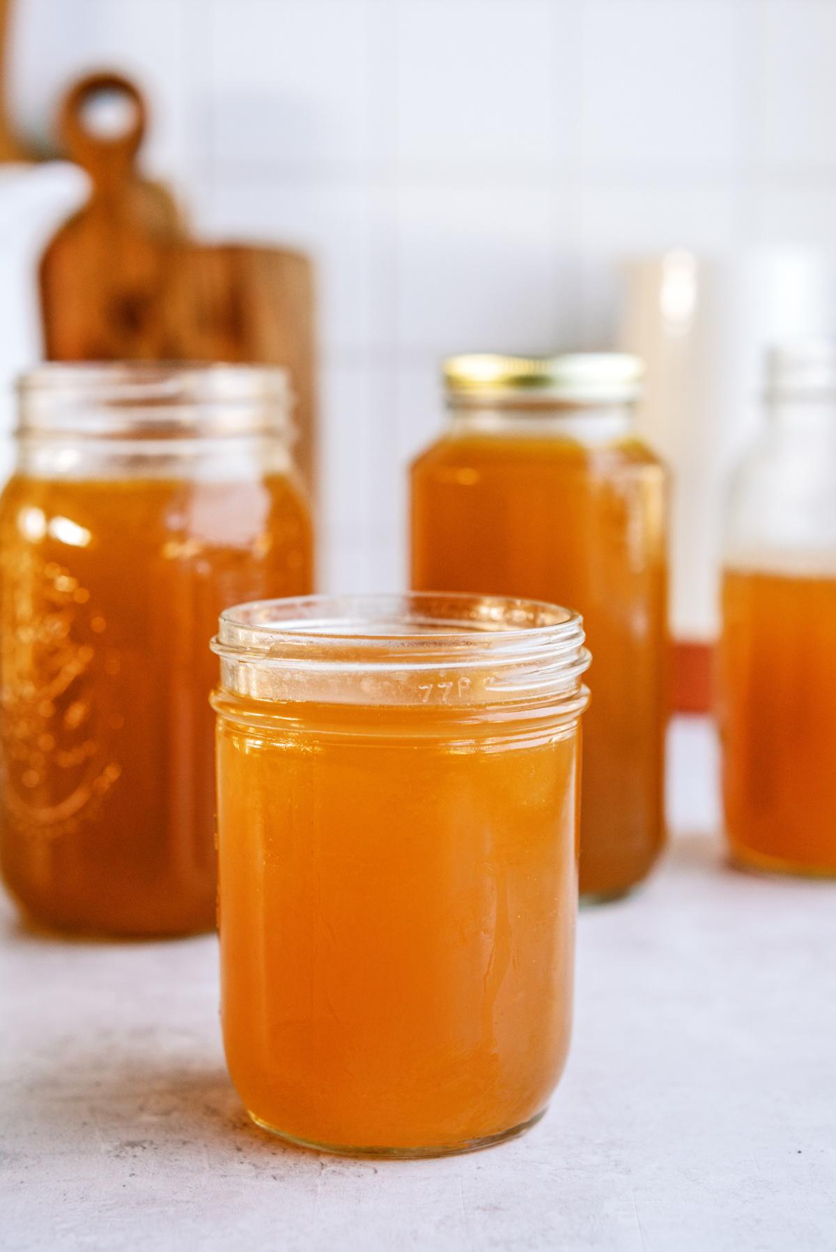 bone broth in jars