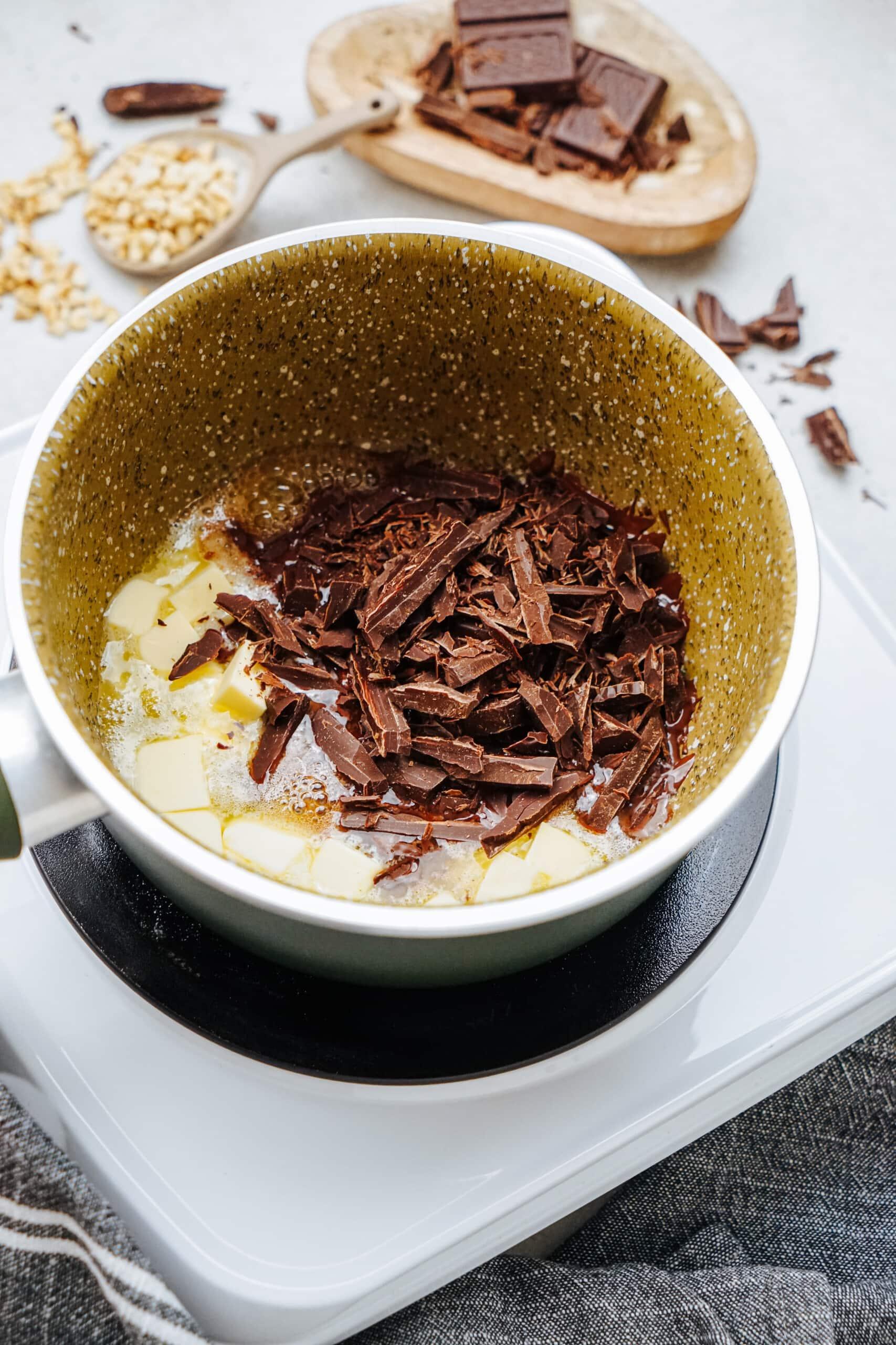 brownie bites ingredients in pot