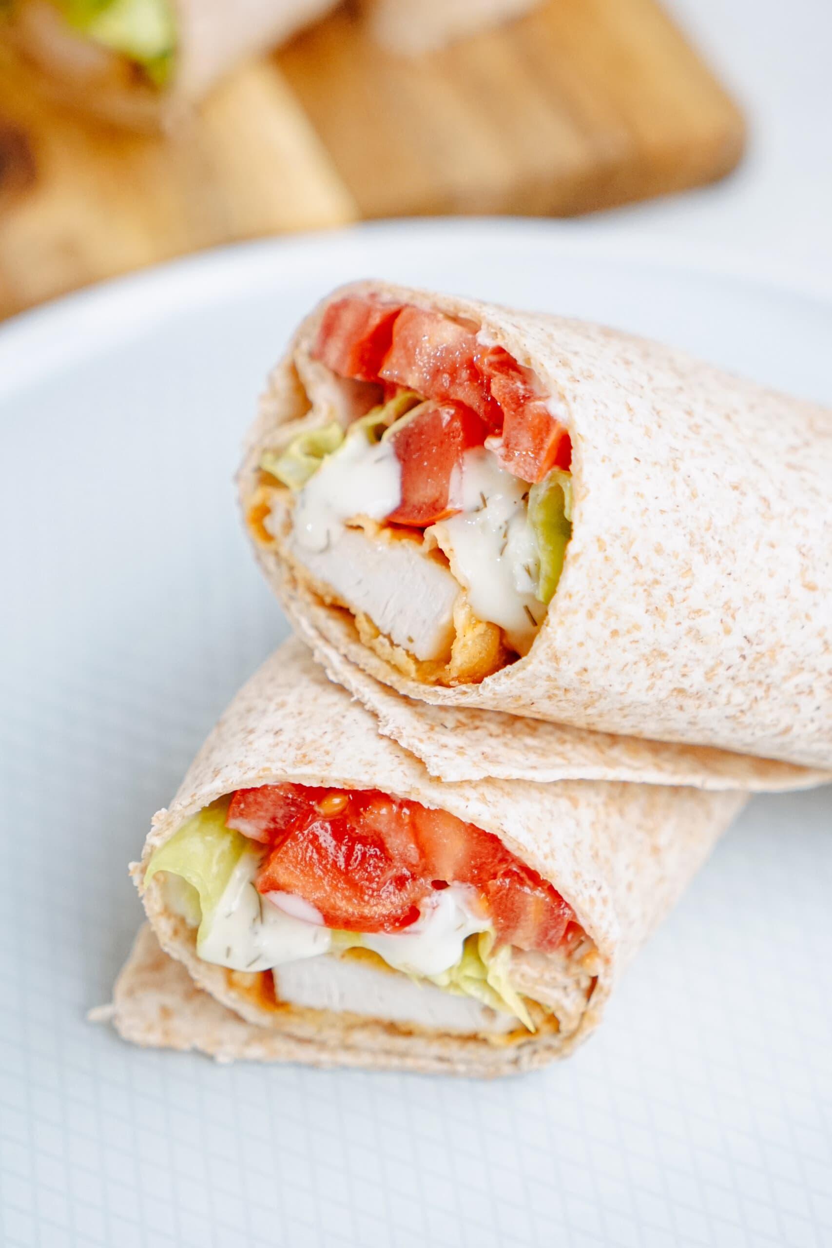 crispy chicken wraps